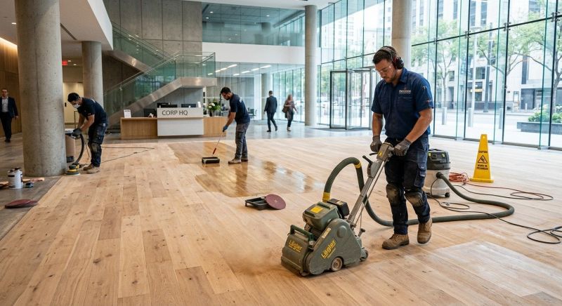 Our team working on Wood Floor Service projects in Falls Church, VA