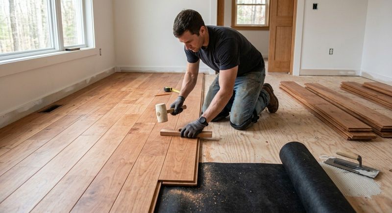 Cherry Floor Installation in Falls Church, VA