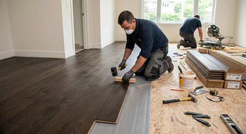 Dark Wood Floor Installation in Falls Church, VA