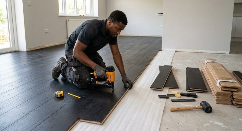 Dark Wood Floor Installation in Falls Church, VA